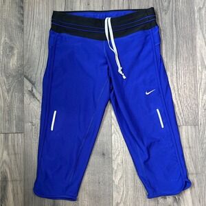 Nike Dri Fit Running Crop Leggings‎ Capris Blue Women Size S